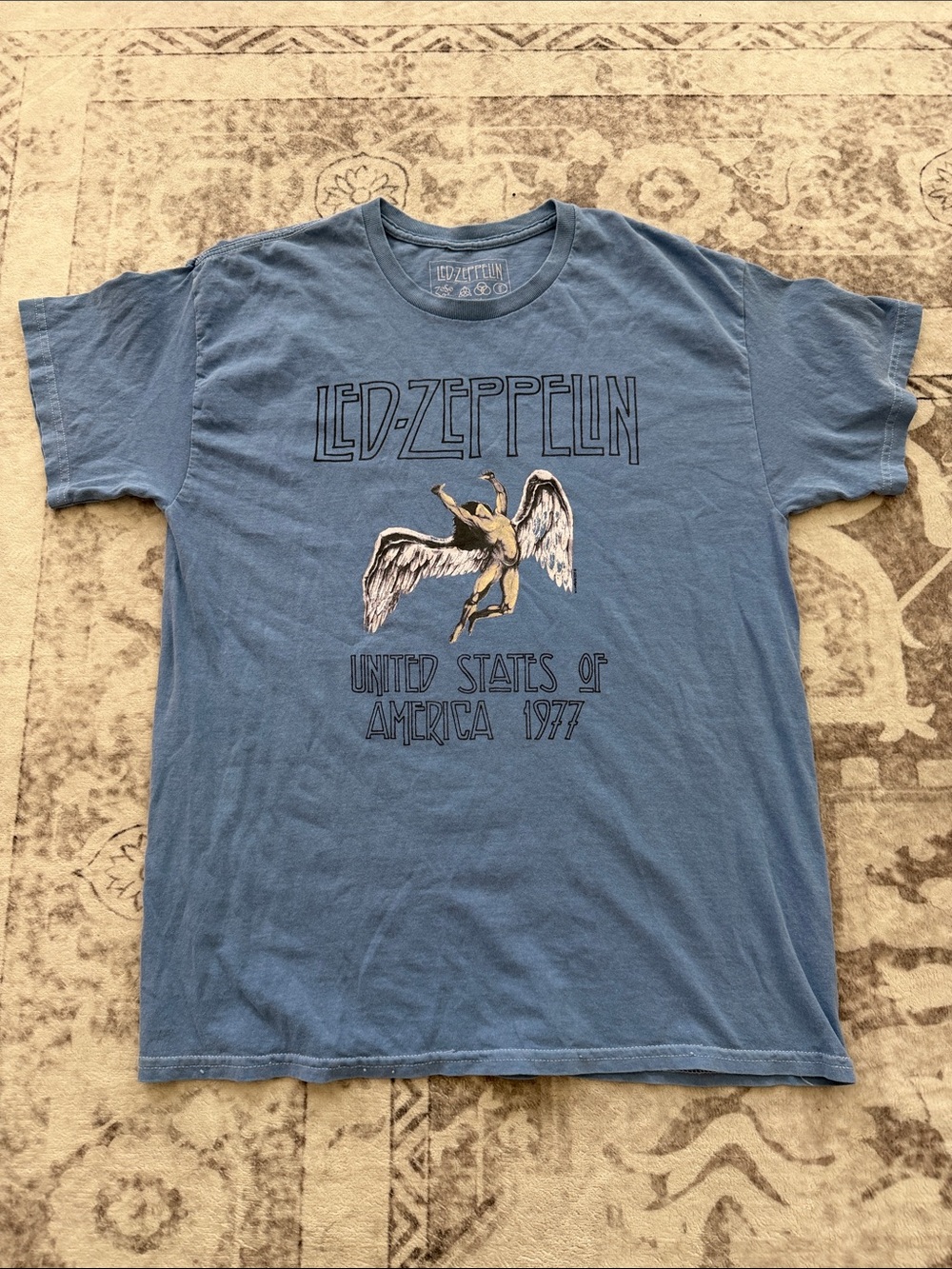 Led Zeppelin Women’s Short Sleeve Graphic Tee in Blue